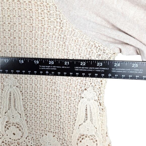 Womens Top‎ 3X Boho Chic Crochet Floral Lace Cottagecore Peasant Sweatshirt - Picture 3 of 6